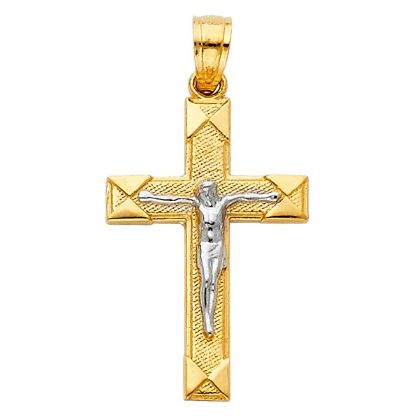 14K 2T Crucifix Pendant(15X30mm)