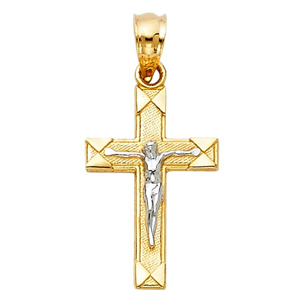 14K 2T Crucifix (10X25 mm)