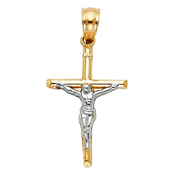 14K 2T Small Crucifix Pendant