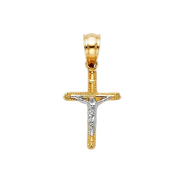 14K 2T Tiny Crucifix Pendant