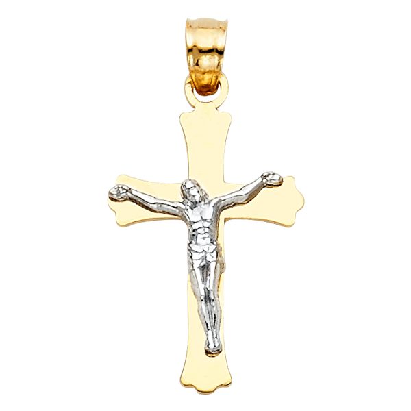 14K 2T Polished Cross Crucifix