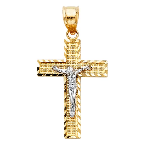 14K 2T Side DC Crucifix