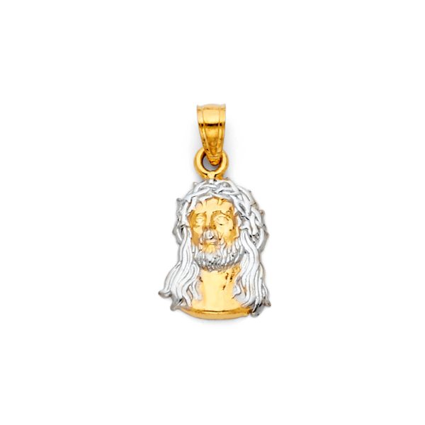 14K 2T Jesus Christ Head Big PendantAN