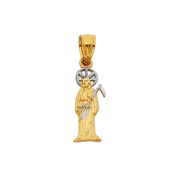 14K 2T Santa Muerte Small Pendant