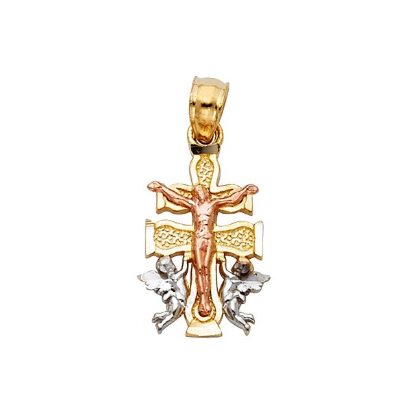 14K 3C Caravaca Cross Pendant Small