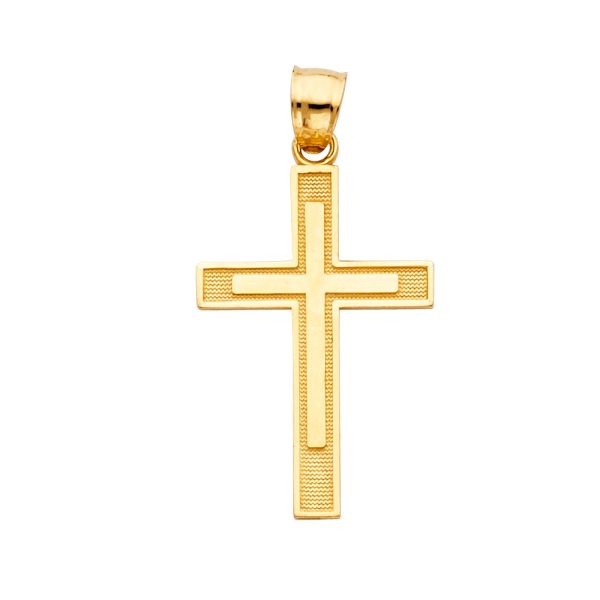 14KY Latin Cross Pendant (15X30mm)