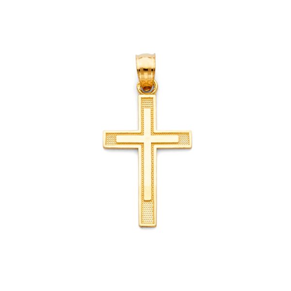 14KY Latin Cross Pendant (13X25mm)