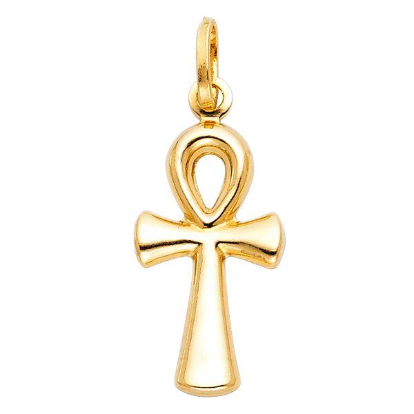 14KY Ankh Cross Pendant Big (12X30mm)