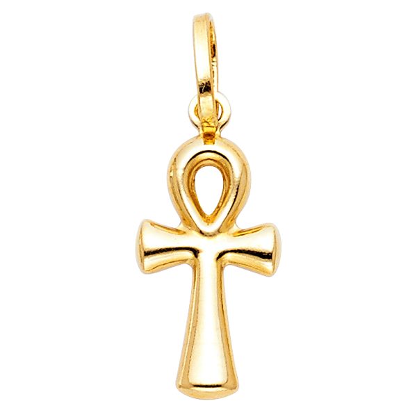 14KY Ankh Cross Pendant Small (10X25mm)