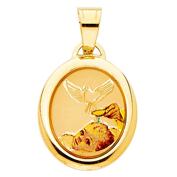 14KY Baptism Picture Pendant