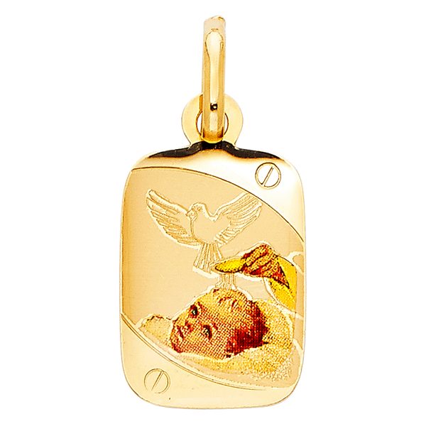 14KY Baptism Picture Pendant