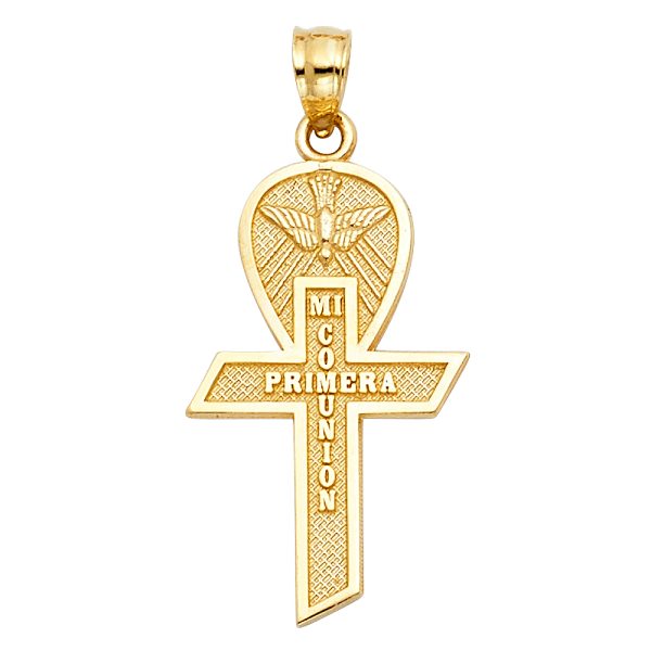 14KY Communion Cross Pendant Big