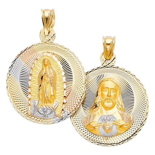 14K 3C Religious Stamp Pendant (PT310)