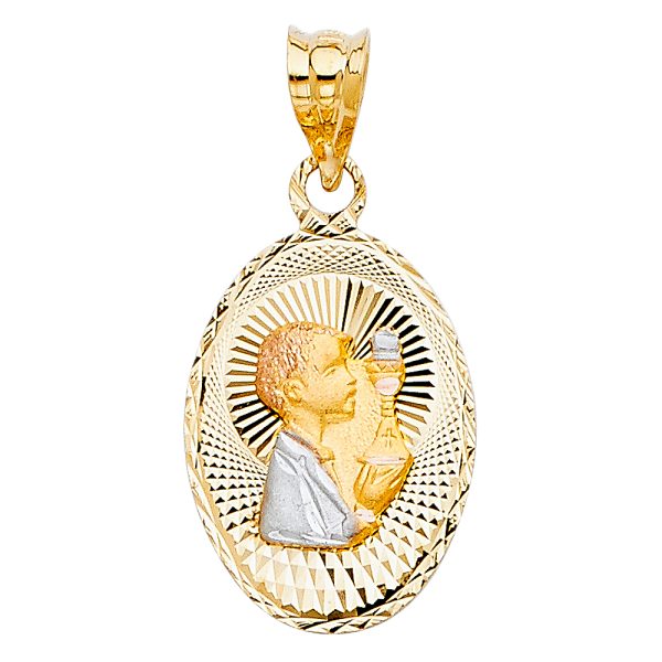 14K 2T Religious Stamp Pendant (PT334)