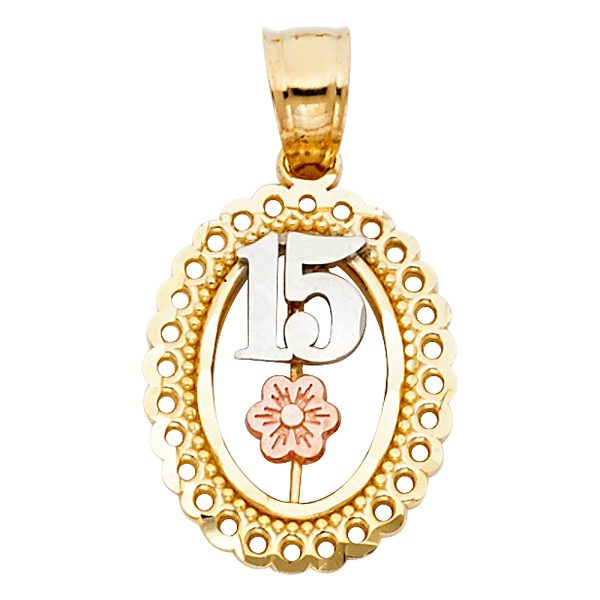 14K 3C 15 Years Pendant (PT372)