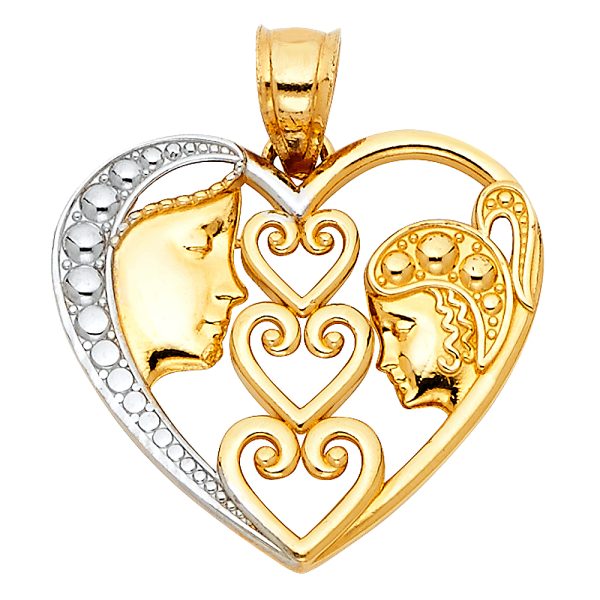 14K 2T Heart Pendant (PT421)