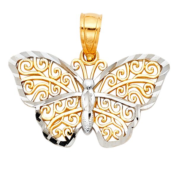 14K 2T Butterfly Pendant (PT433)