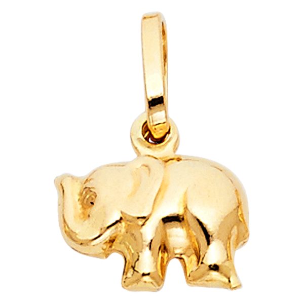 14KY Hollow Elephant Pendant (PT492)