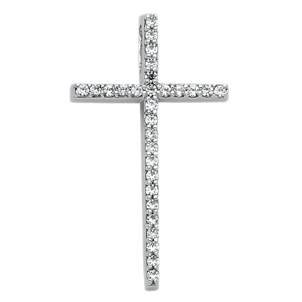 14KW CZ Cross Pendant (PT527)