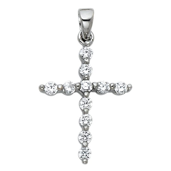 14KW CZ Cross Pendant (PT533)