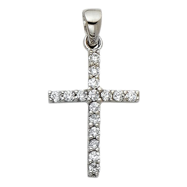 14KW CZ Cross Pendant (PT534)