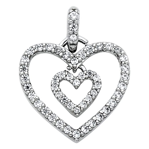 14KW CZ Heart Pendant (PT563)