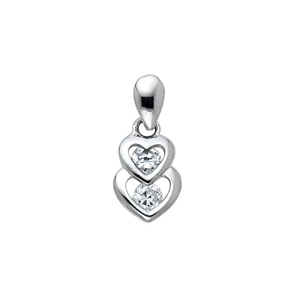 14KW CZ Heart Pendant (PT572)