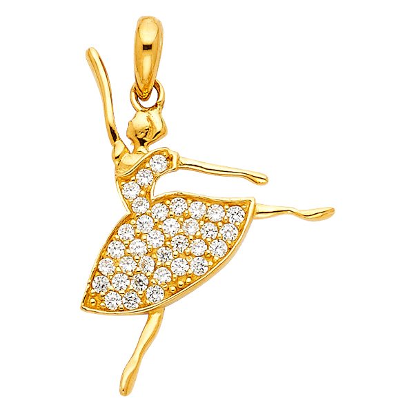 14KY CZ Dancing Pendant (PT597)