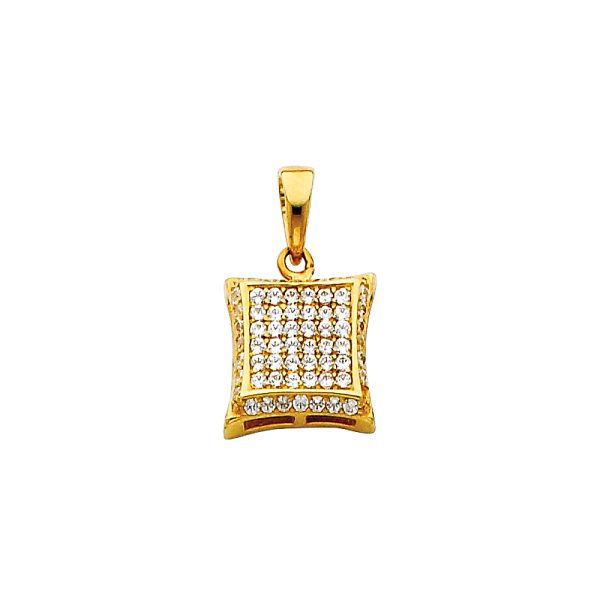 14KY CZ Square Pendant (PT686)