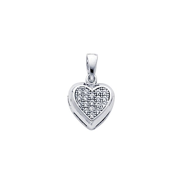 14KW CZ Heart Pendant (PT691)