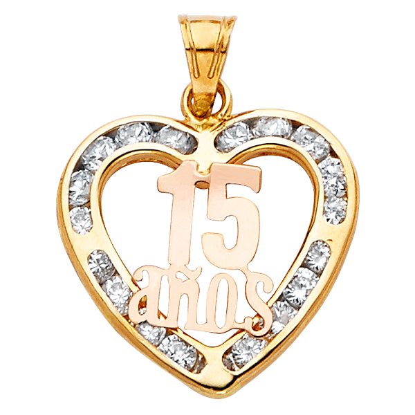 14K 2T Religious CZ Pendant