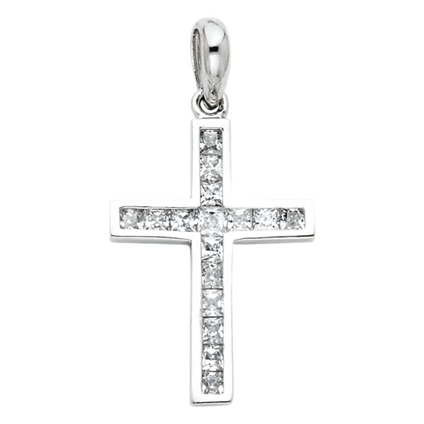 14KW Cross CZ Pendant