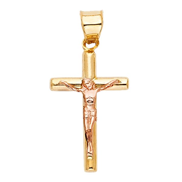 14K 2T Crucifix Pendant