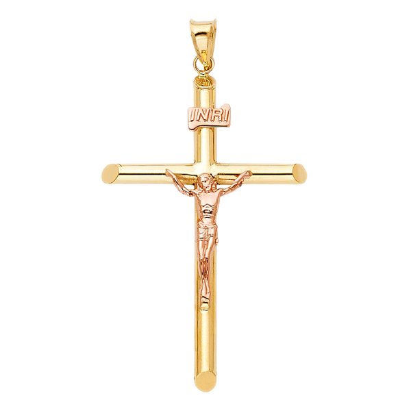 14K 2T Crucifix Pendant