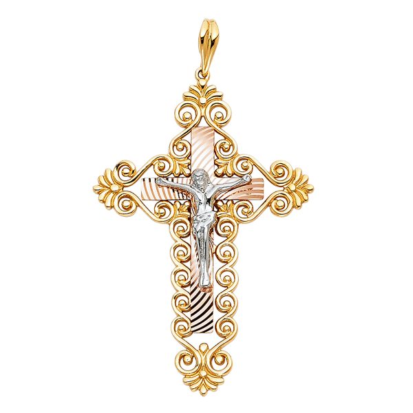 14K 3C Crucifix Pendant