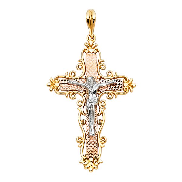 14K 3C Crucifix Pendant