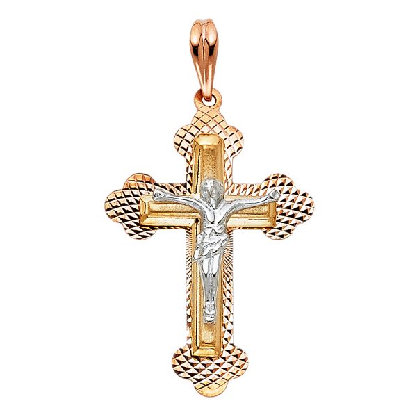 14K 3C Crucifix Pendant