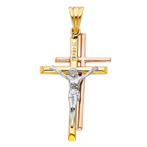 14K 3C Crucifix Pendant