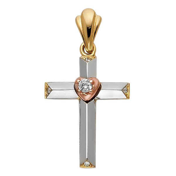 14K 3C Cross Pendant