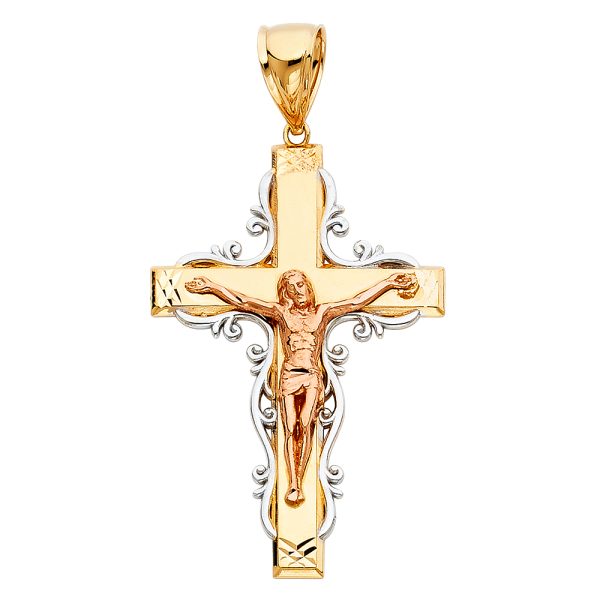 14K 3C Crucifix Pendant