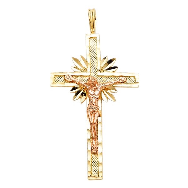 14K 2T Crucifix Pendant