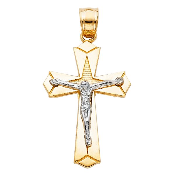 14K 2T Crucifix Pendant