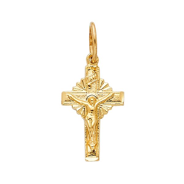 14KY Fancy Tiny Crucifix Pendant