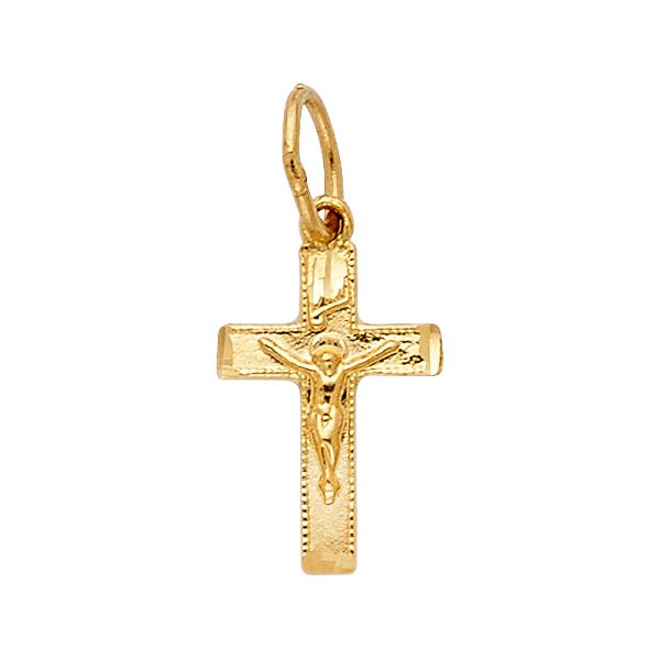 14KY Fancy Tiny Crucifix Pendant