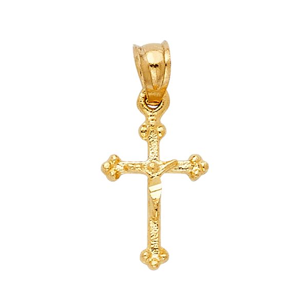 14KY Fancy Tiny Crucifix Pendant