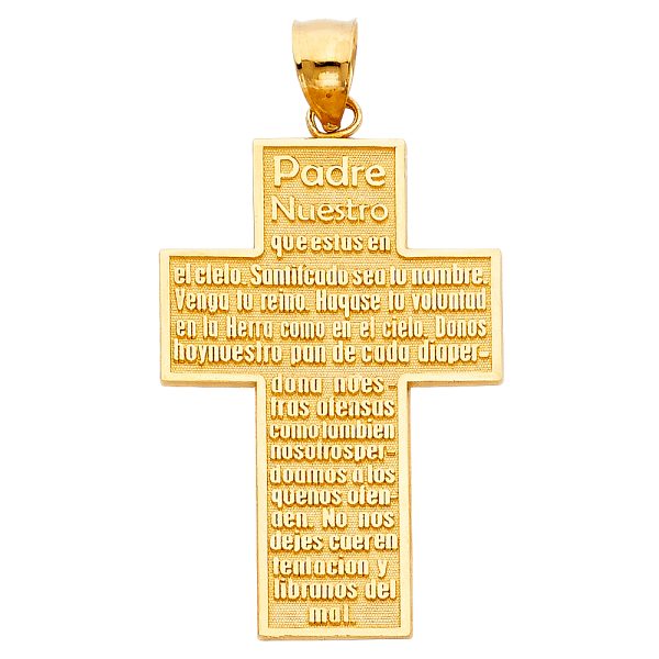 14KY Padre Nuestro Cross Pendant