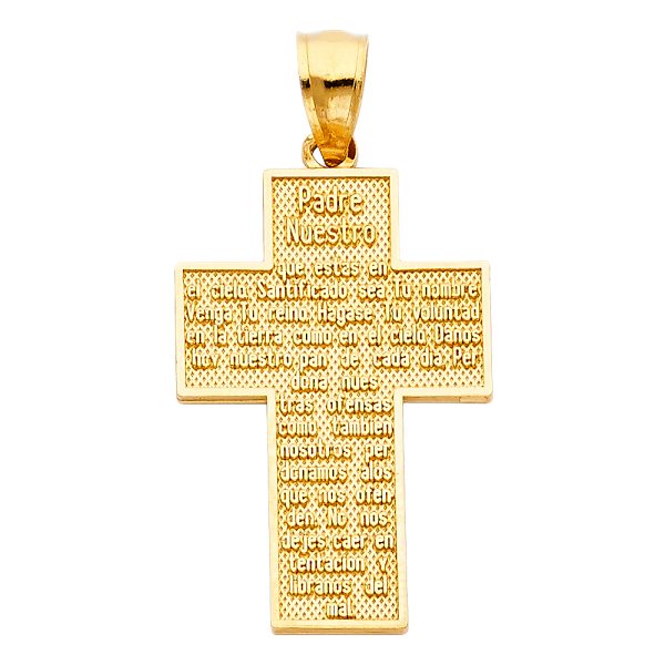 14KY Padre Nuestro Cross Pendant