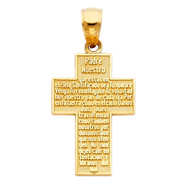 14KY Padre Nuestro Cross Pendant