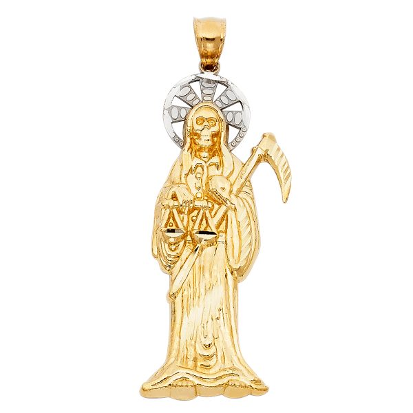 14K 2T Santa Muerte Pendant