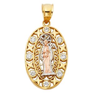 14K 3C Santa Muerte Pendant